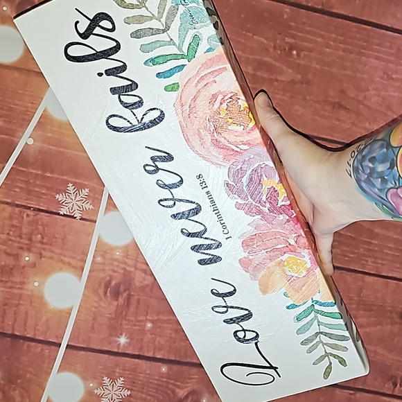 Other - 18x6 Love Never Fails Canvas Wall Art NWOT Seven Trees Design 1 Corinthians 13:8